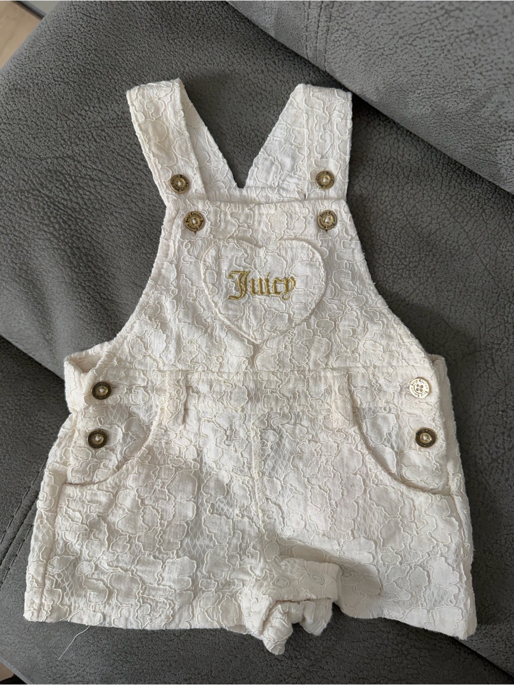 Juicy Couture White Lace Kids Overalls
